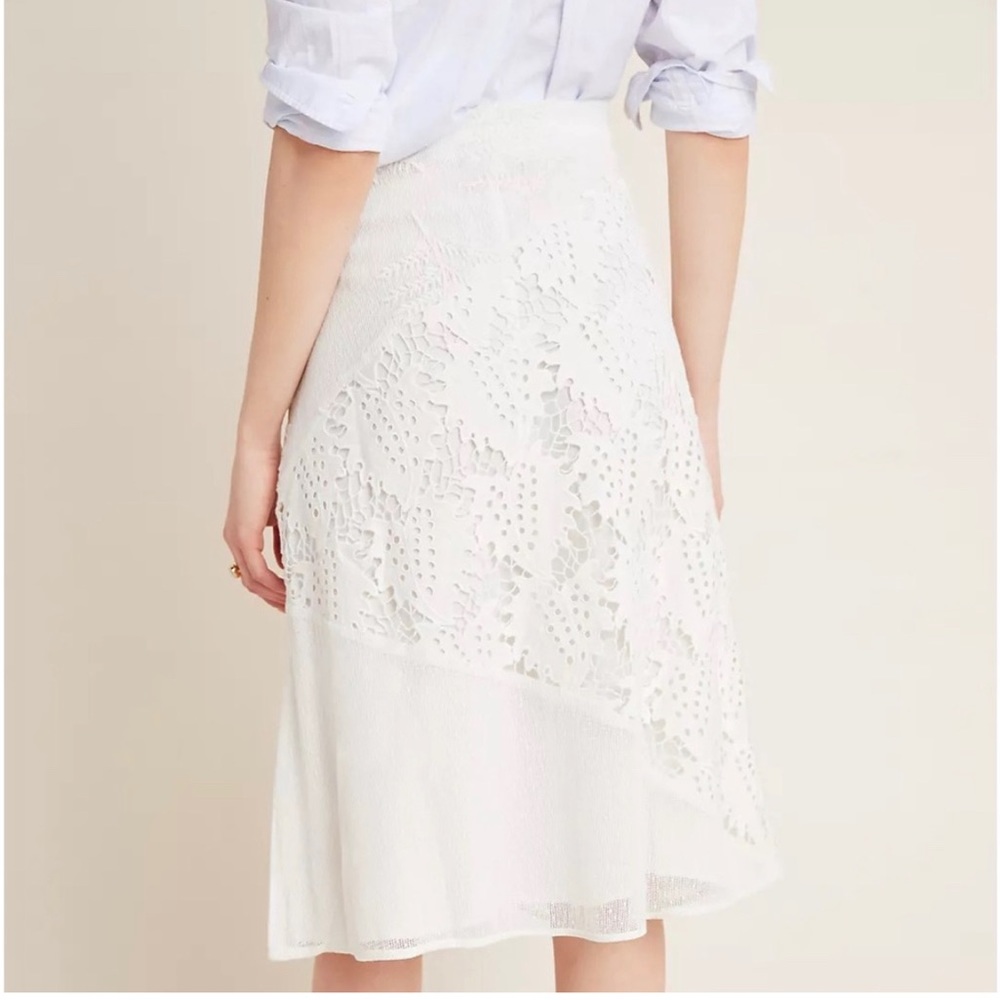 Anthropologie Floral
Embroidered cottage lace Midi Skirt Laia grace Med NWT - Picture 3 of 8